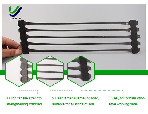Chemical Resistant Uniaxial Plastic Geogrid Improve Subgrade Stability 1m-2.5m