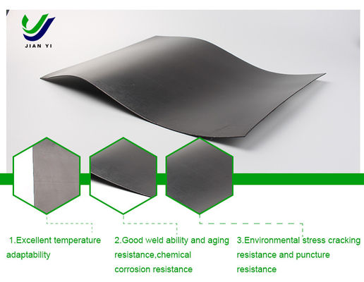 HDPE Smooth Geomembrane with Excellent Chemical Resistance for anti-seepage in Landfill and Agriculture breeding