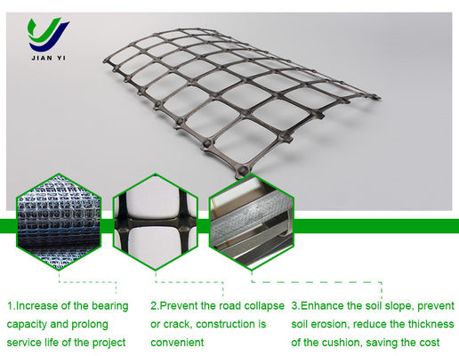 Long Life Biaxial Plastic Geogrid For Airport Wharf Foundation Reinforcement
