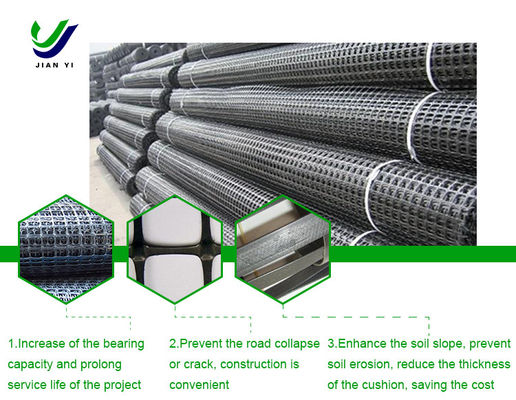 High Strength Biaxial PP Geogrid Chemical Resistant For Soft Soil Roadbed