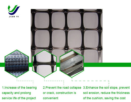 Polypropylene Material Biaxial Plastic Geogrid For Strengthening Soil Slope