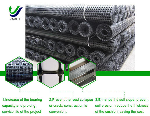 Special Biaxial Plastic Geogrid 4m~5m For Waste Restoration And Waste Disposal