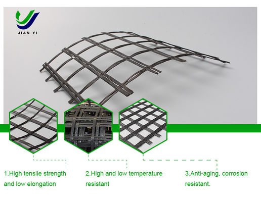High Thermal Stability Glass Fiber Geogrid 12~50mm×mm Without Long Term Creep