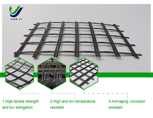 Aging Resistance Fiberglass Geogrids 12~50mm×mm For Airport Runways
