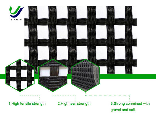 Light Weight Good Drainage Material Lightweight Warp Knitted Polyester Geogrid