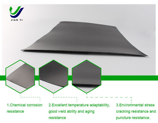 Chemical Resistant HDPE Smooth Geomembrane with 2.0-3.0% Carbon Black Content