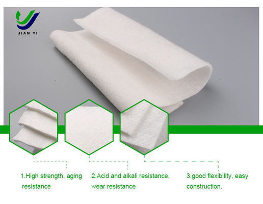 Long Fiber Needle Punched Geotextile for Landfill and Tailings Pond Engineering PET Polyester Chips Width 1.0m-6.6m