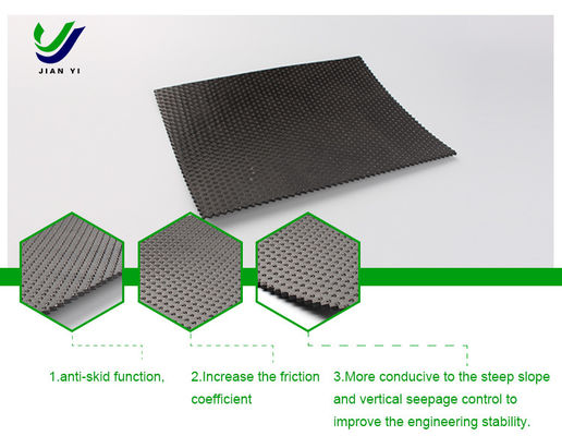 Anti Skid HDPE Textured Geomembrane 6m-8m Width For Steep Slopes