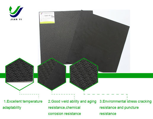 Column Point Rough HDPE Textured Geomembrane With 6m-8m Width