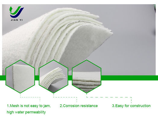 100g-800g/M2 Staple Fiber Geotextile With High Water Permeability Drainage filtration Improve project quality and reduce construction costs