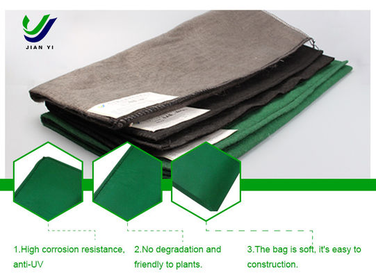 Plant-friendly. Geotextile bag soft and easy to construct for embankment project.