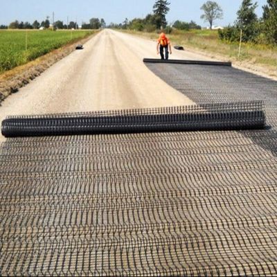 Slope Protection and Road construction Biaxial Plastic Geogrid For Large Airports And Parking Lots