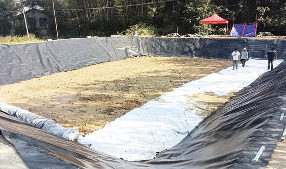 Anti-seepage HDPE Smooth Geomembrane  For Agriculture Project Fish Pond Liners Width 1m-9m Length 30-100m Thickness>0.5mm