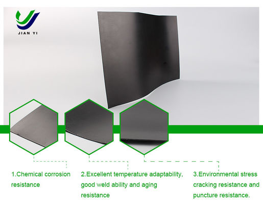 Excellent Chemical Resistance HDPE Smooth Geomembrane for Tailings Management 