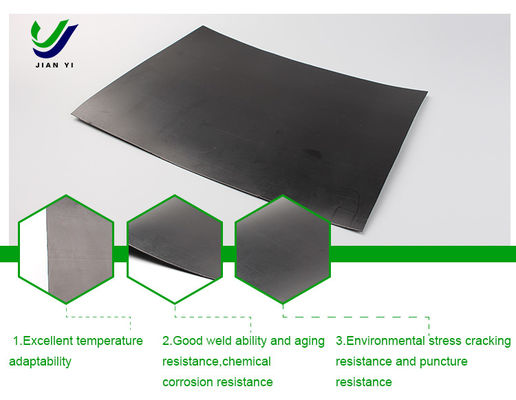 Excellent Chemical Resistance HDPE Geomembrane for Hot Wedge Welding Installation in Gloss Adjustment Pond Projects