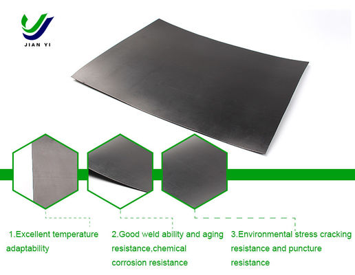 Durable HDPE Smooth Geomembrane for Artificial Lake Anti-Seepage Project Breaking Strength 20-80N/mm Elongation At Break 700%