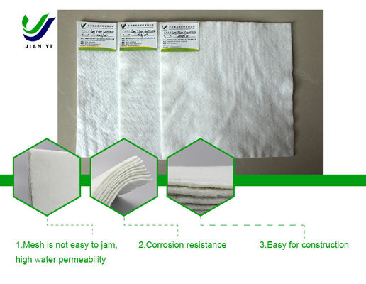 White Light Weight Staple Fiber Geotextile With Excellent Filtering Function