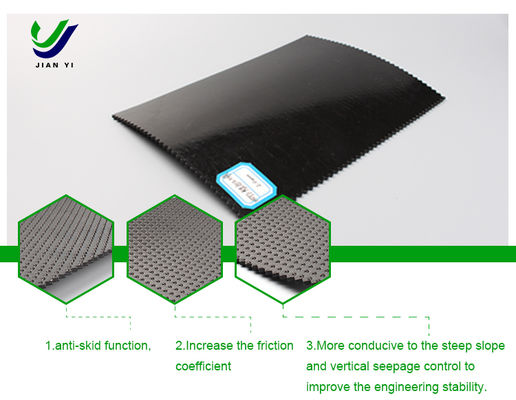 Uv Resistance Geomembrane 1.0mm 2.5mm Textured Anti Slip Easy Construction Laying Suitable Slop Application Width 6m 8m