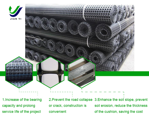 Black Steel-Plastic Geogrid Strength Reinforcement Solution with Strong Carrying Capacity