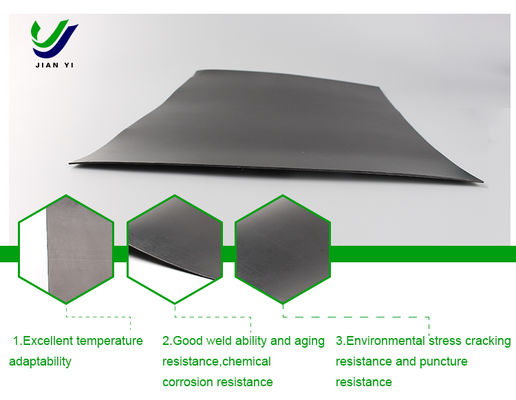 High-Performance HDPE Smooth Geomembrane with 700% Elongation At Break, Excellent Chemical Resistance, and Customizable Width for Aquaculture